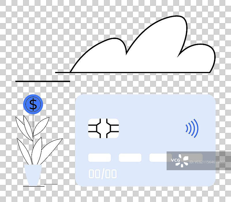 信用卡云端的财务增长概念图片素材