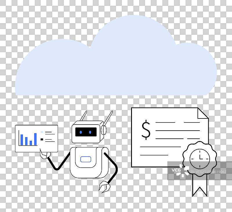 机器人利用云计算分析数据图片素材