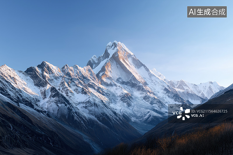 【AI数字艺术】雪山图片素材