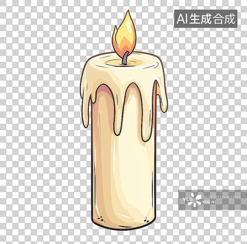 【AI数字艺术】3D渲染免扣图元素一根蜡烛图片素材
