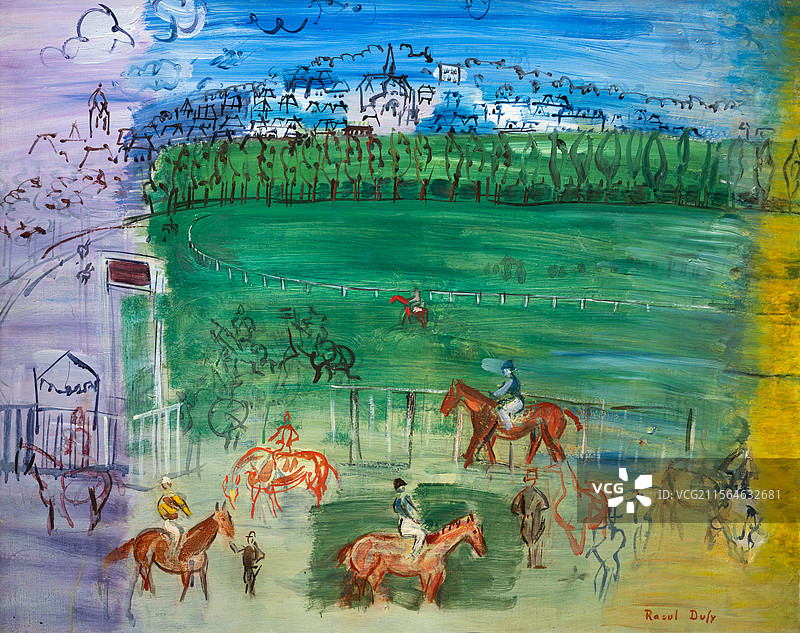 上海博物馆POLA美术馆藏油画 杜维尔的赛马场 Racecourse at Deauville图片素材