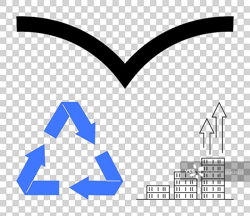 可持续发展概念与循环回收图片素材