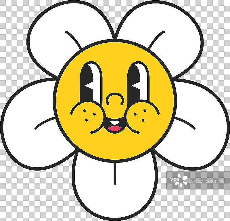 有趣的笑脸洋甘菊花角色图片素材