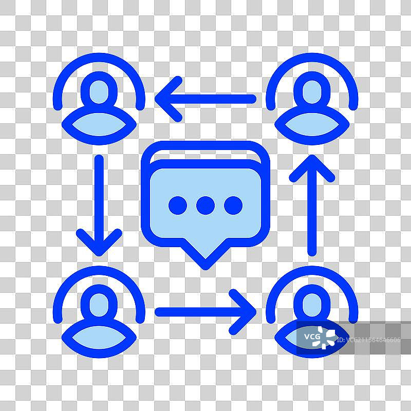 员工参与线条图标通用创意图片素材