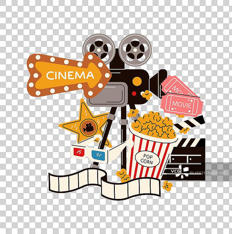 电影元素的摄影机图片素材