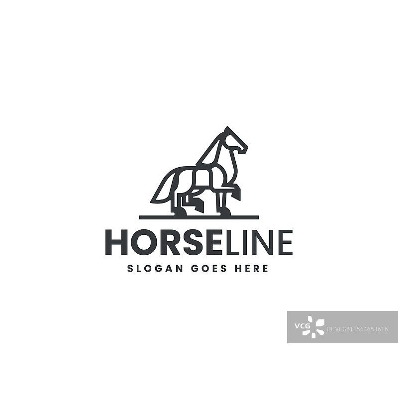 马的线条艺术标志图片素材