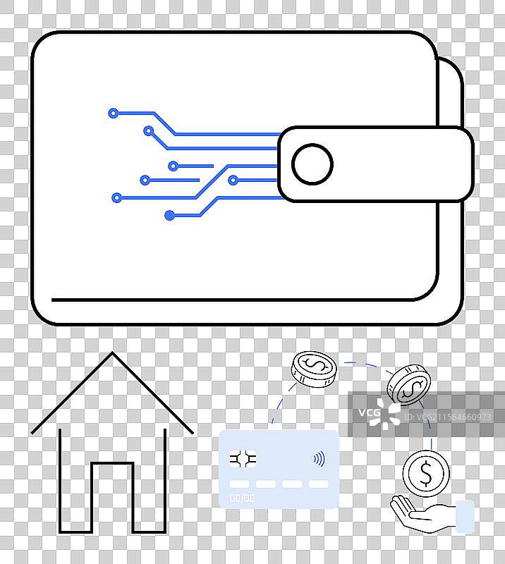 数字钱包和非接触式支付图片素材