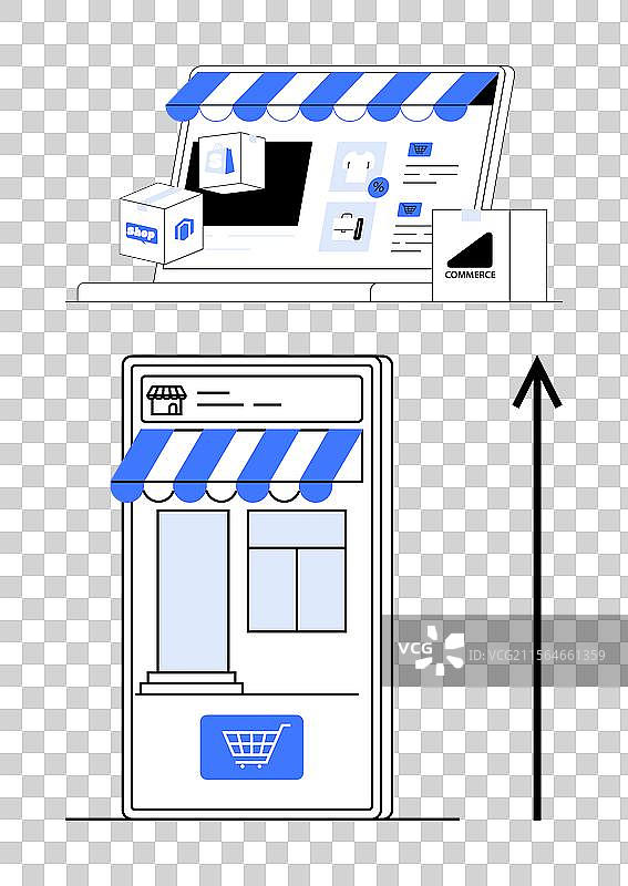 从在线购物到实体店的演变图片素材