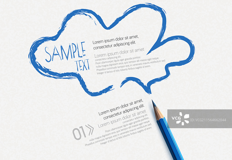 一支蓝色铅笔躺在一张纸上图片素材