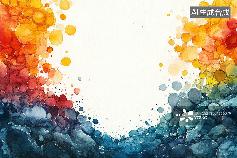 【AI数字艺术】抽象色彩渐变水彩画图片素材