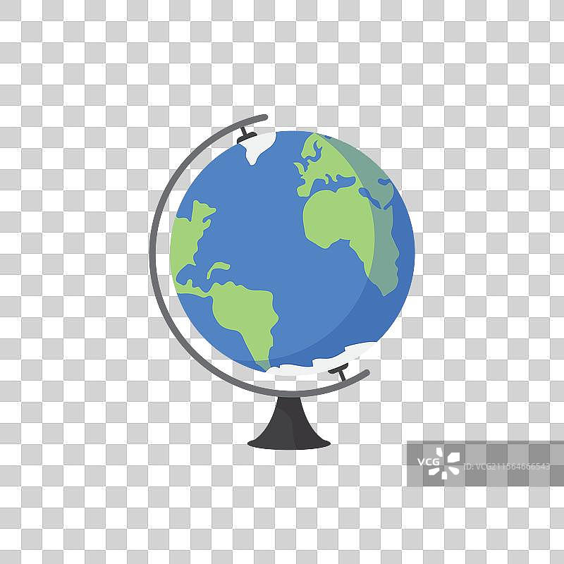 卡通世界地球仪带支架的3D图标图片素材
