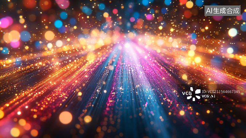 【AI数字艺术】彩色光斑的抽象背景图片素材