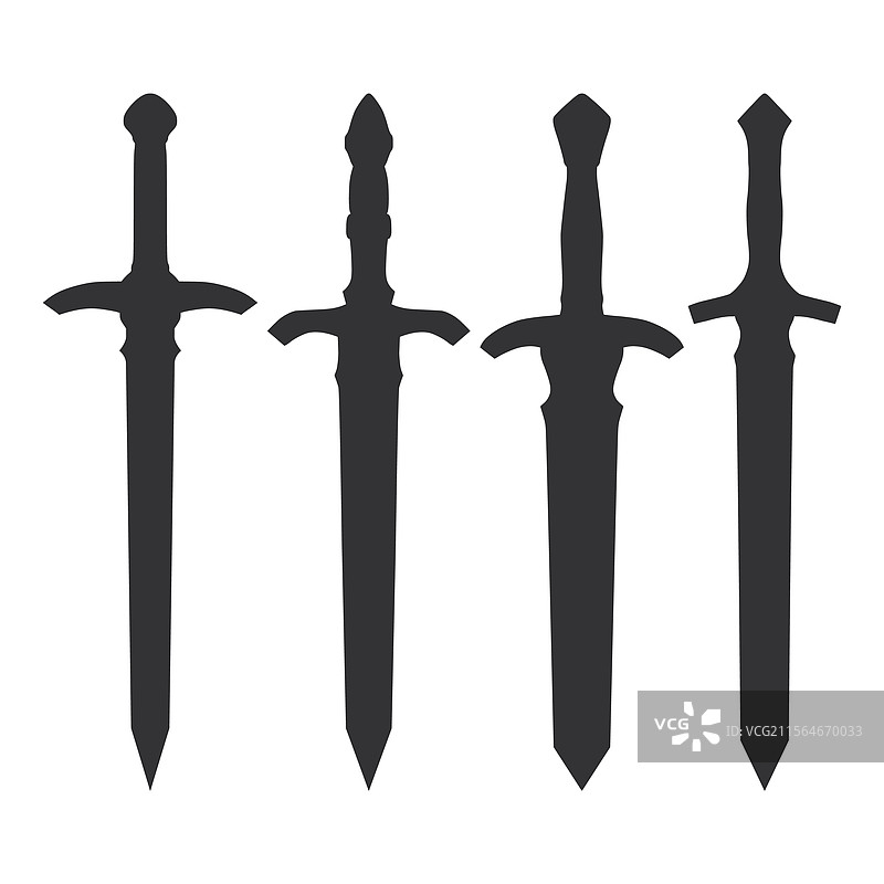 锋利的中世纪剑轮廓图片素材