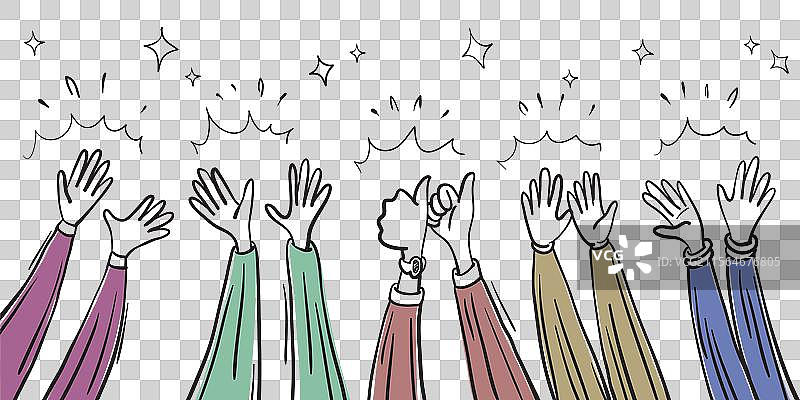 彩色掌声插图图片素材