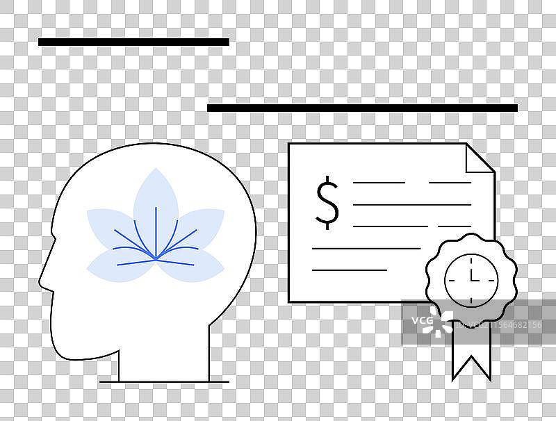 正念与财务成就的概念图片素材