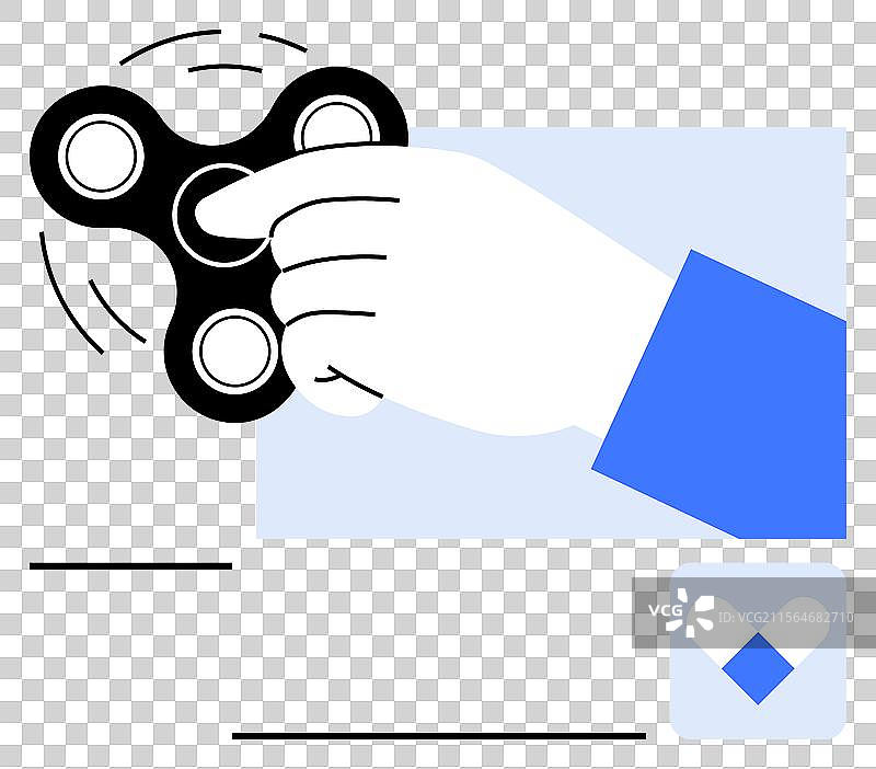 手持旋转的黑色指尖陀螺，带有运动效果图片素材