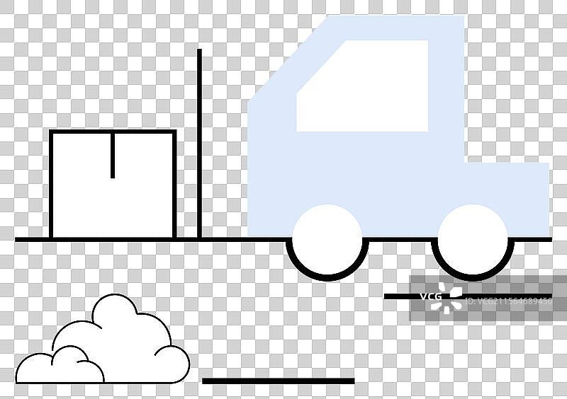 送货卡车沿着道路运输包裹图片素材