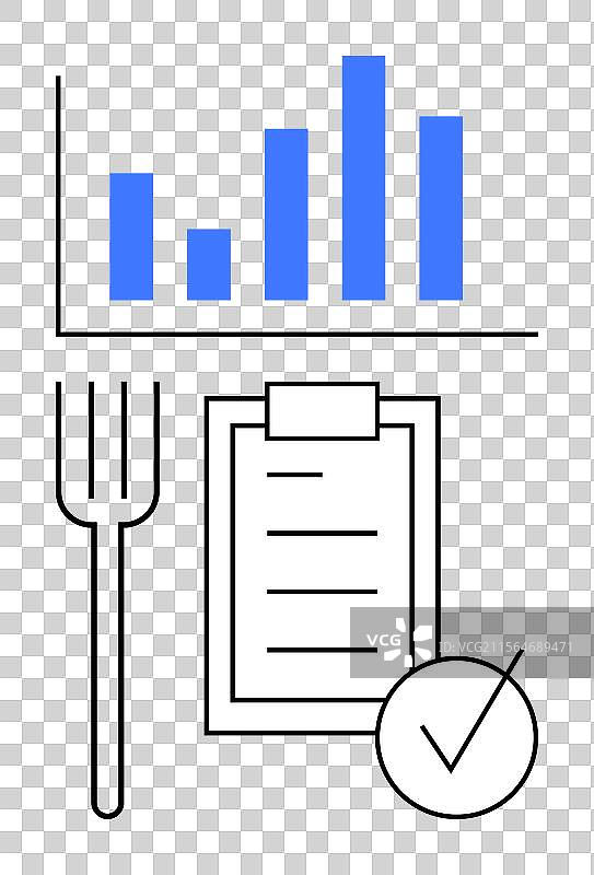 餐厅菜单规划与条形图检查清单图片素材