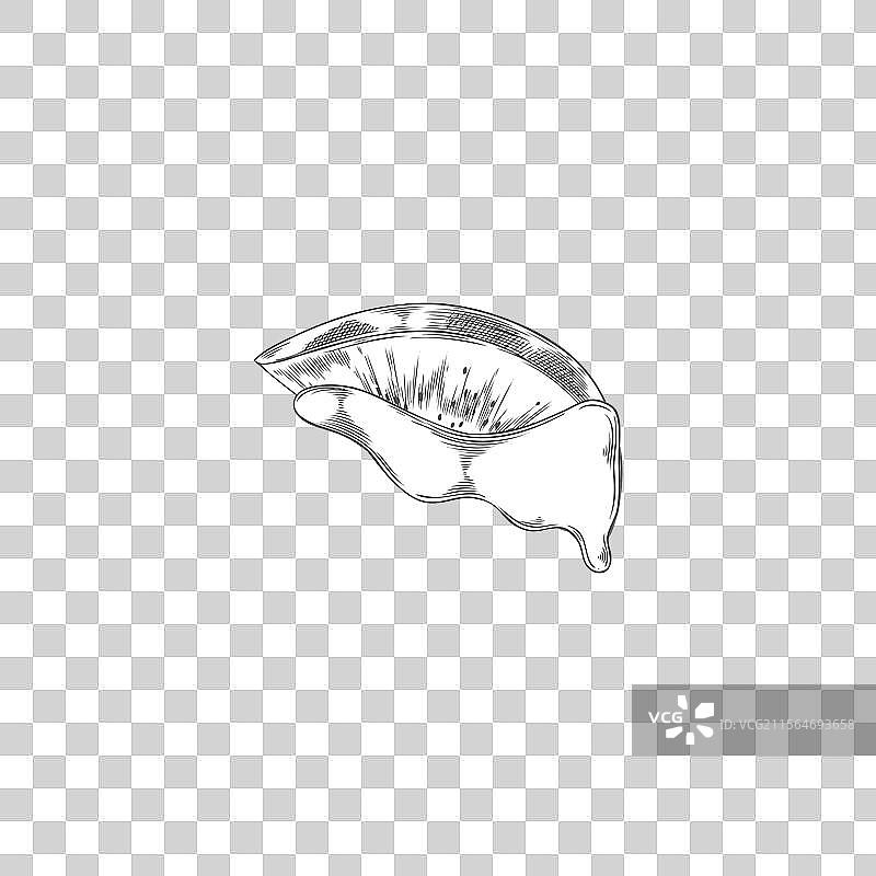 手绘的融化巧克力中的奇异果片图片素材