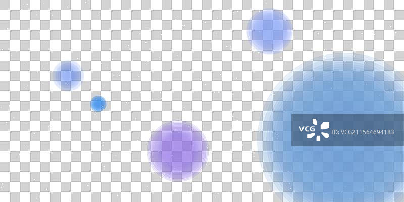 色彩斑斓的行星在太空中，蓝色和紫色的球体图片素材