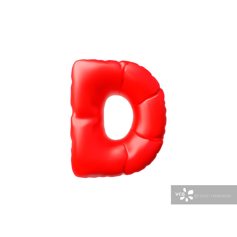 光泽感的三维体积字母D图片素材