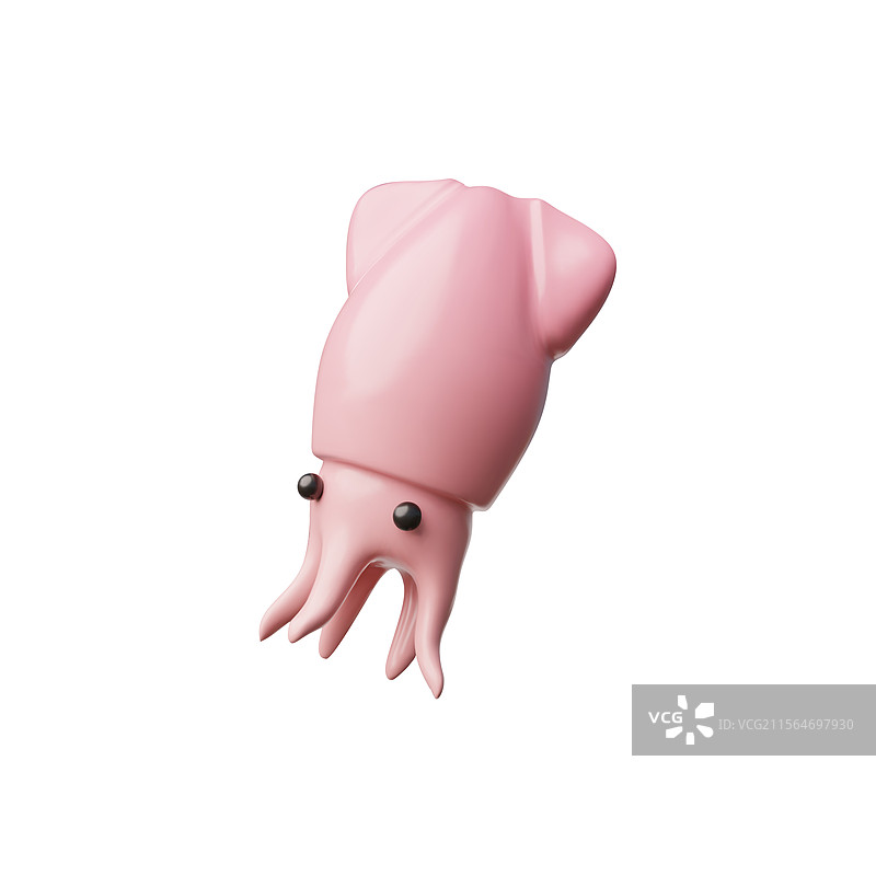 三维卡通风格的塑料章鱼图标图片素材