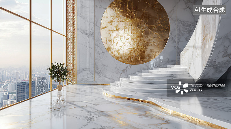 【AI数字艺术】超豪华顶层公寓室内设计图片素材
