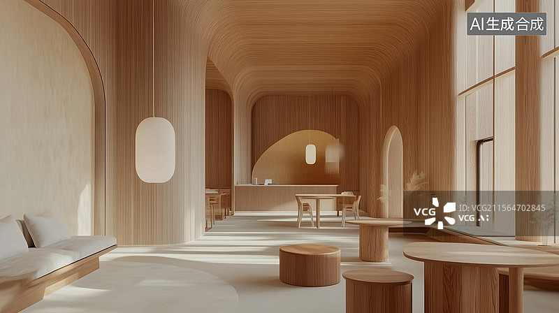 【AI数字艺术】奢华北欧风共享办公空间图片素材