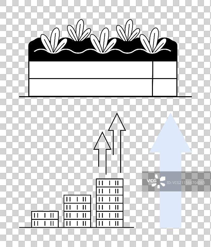 生长概念，植物在层上萌芽图片素材