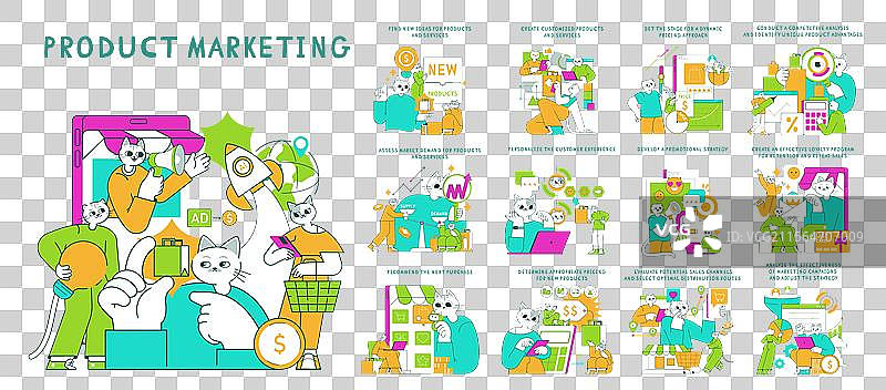 产品营销猫平面图图片素材