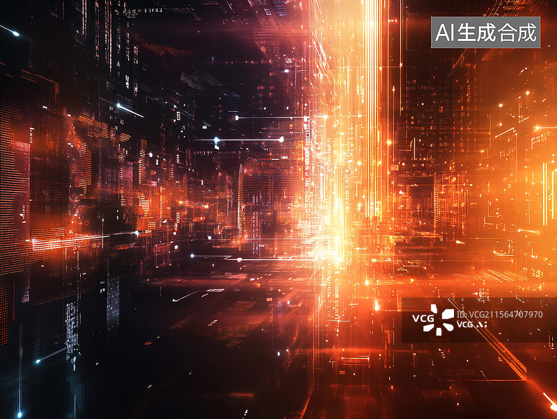 【AI数字艺术】未来科技城市夜景图片素材