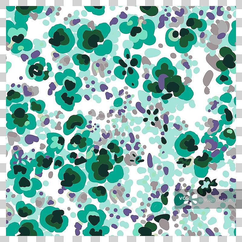 青绿色方形花卉小碎花图案设计图片素材