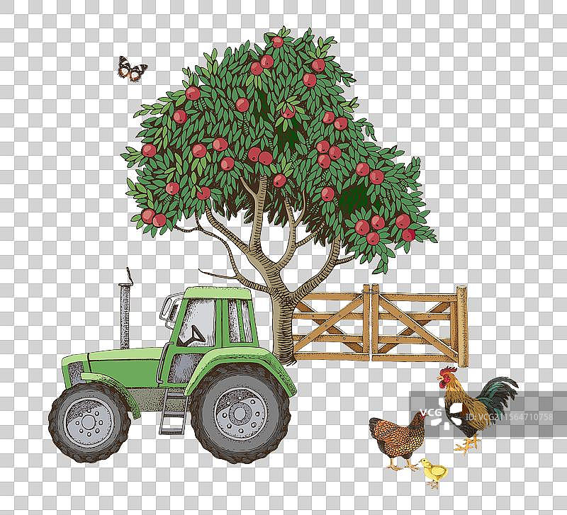 手绘乡村生活图片素材