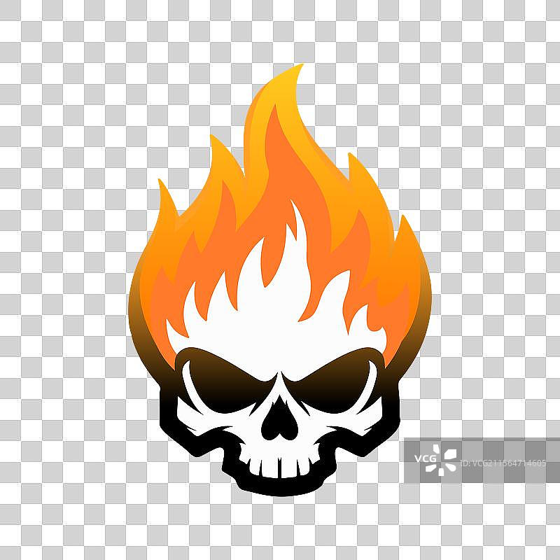 火焰骷髅剪贴画设计元素图片素材