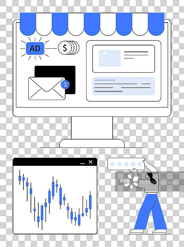 数字营销概念，包括电子邮件营销图片素材