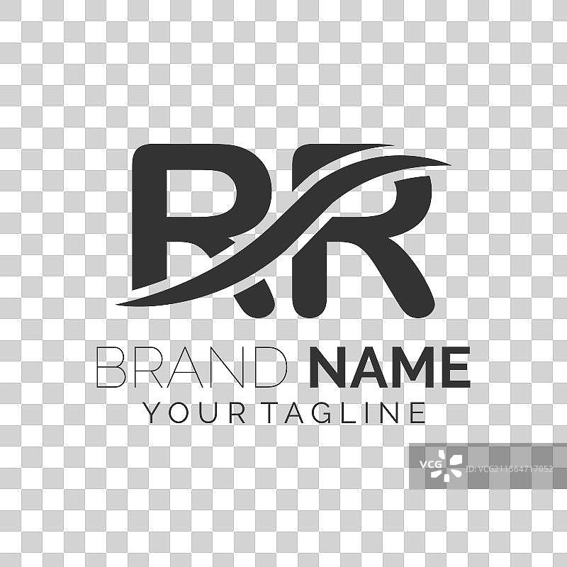 时尚酷炫的RR字母艺术logo设计图片素材