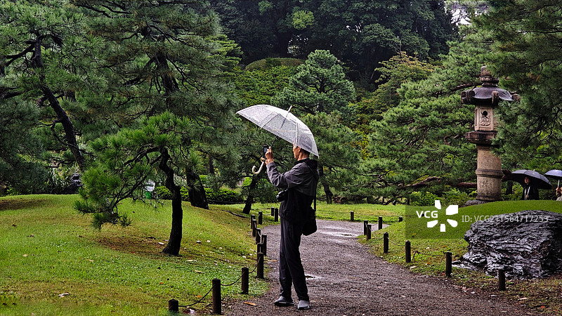 日本东京六义园是江户时代大名庭园的代表作以和歌山的情趣为基调的 “回游式假山泉水” 春天樱花盛开秋天图片素材