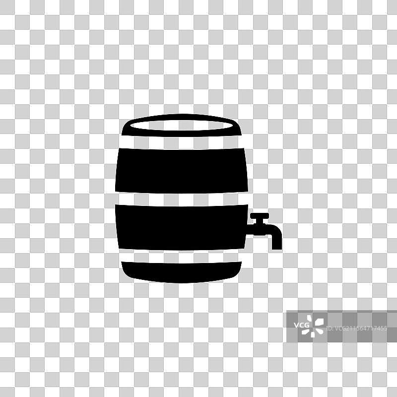 简约的黑色桶轮廓与水龙头图标图片素材