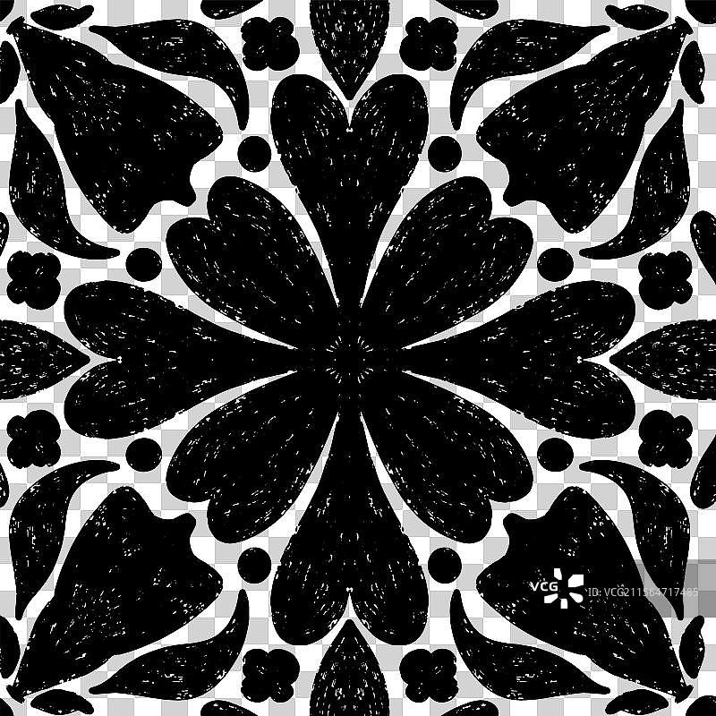 复杂的黑色对称图案图片素材