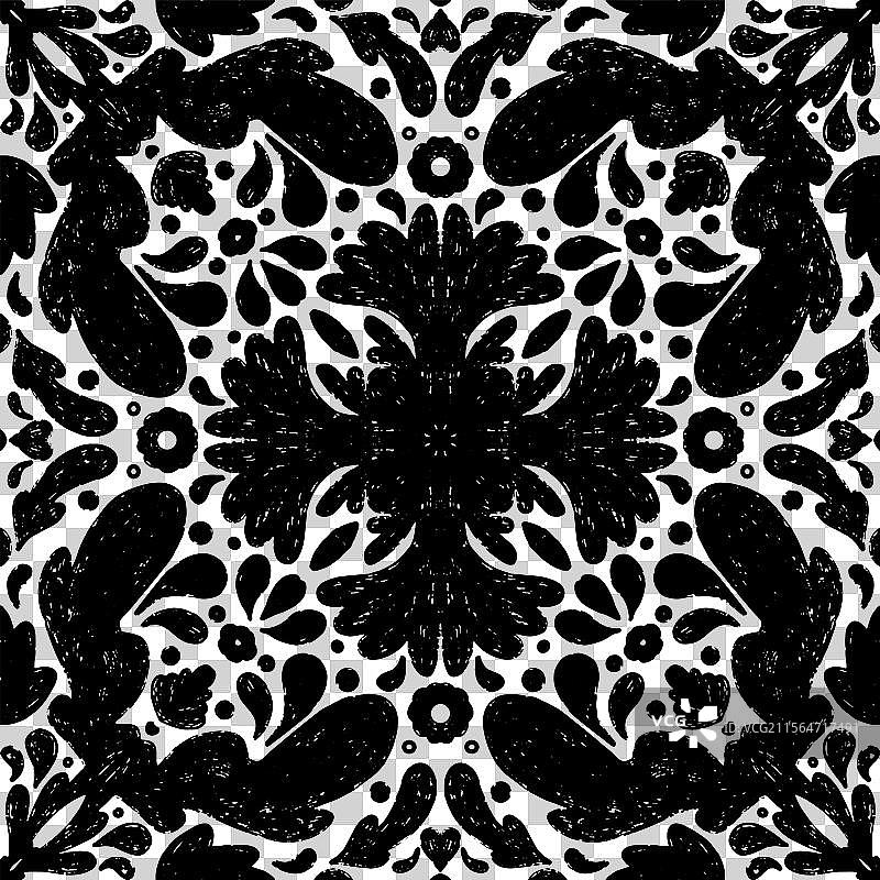 复杂的黑色对称图案图片素材