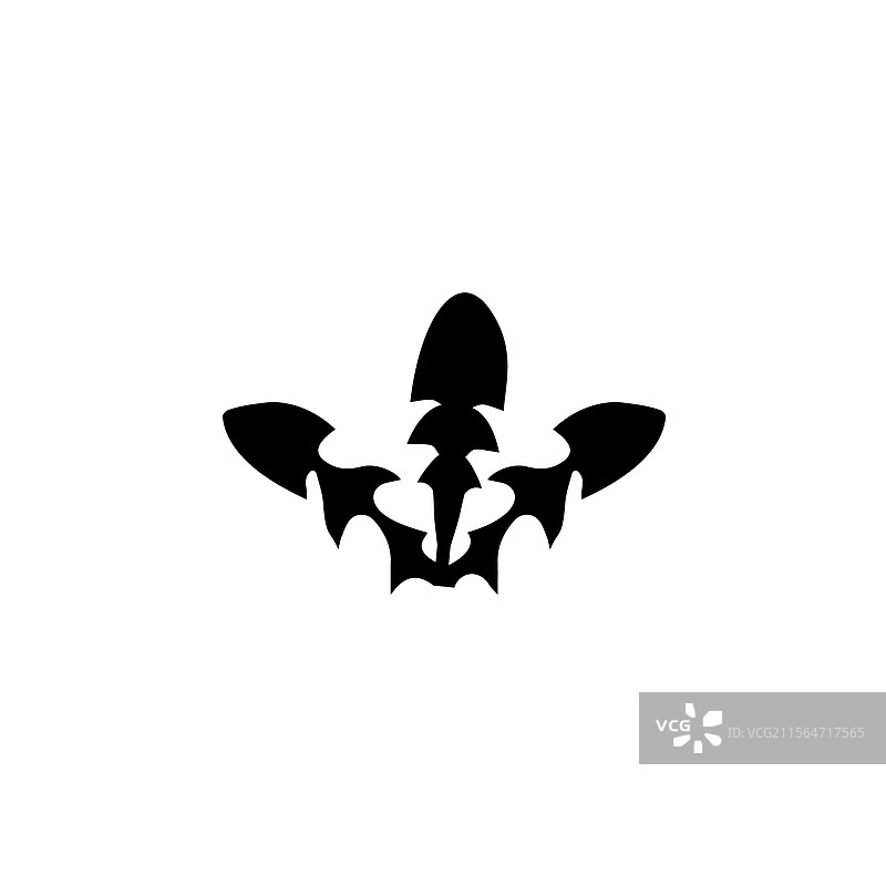 蕨类植物和龟背竹的轮廓实心平面图标图片素材