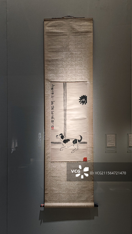 北京画院藏文物齐白石画守门犬图片素材