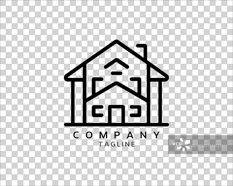 简约房屋或房地产图标logo设计图片素材