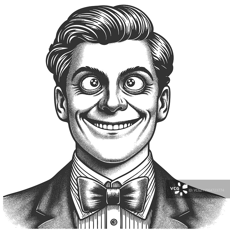 大眼睛的漫画人物雕刻图片素材