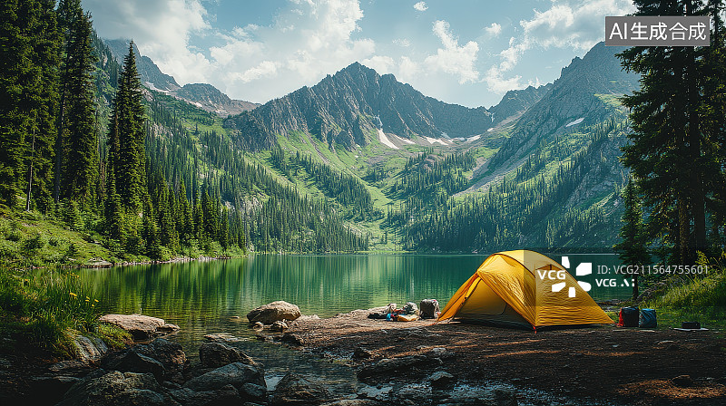 【AI数字艺术】户外运动旅行度假探险露营图片素材