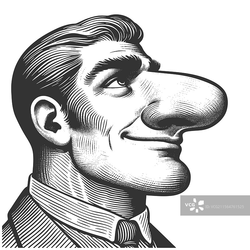 夸张的男人与大鼻子图片素材