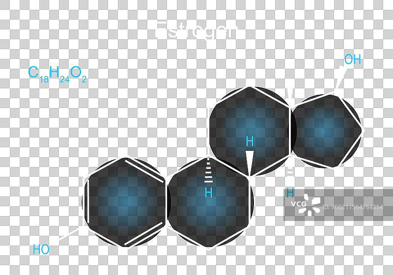 雌激素分子的骨架化学结构式图片素材