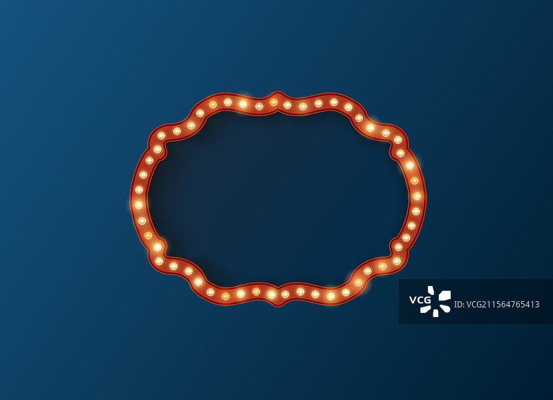 复古马戏团抽象发光椭圆框架图片素材