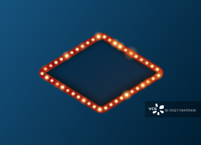 带有明亮灯光的钻石框架设计图片素材