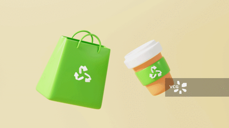 可回收纸箱纸杯袋子环境保护概念视频图片素材